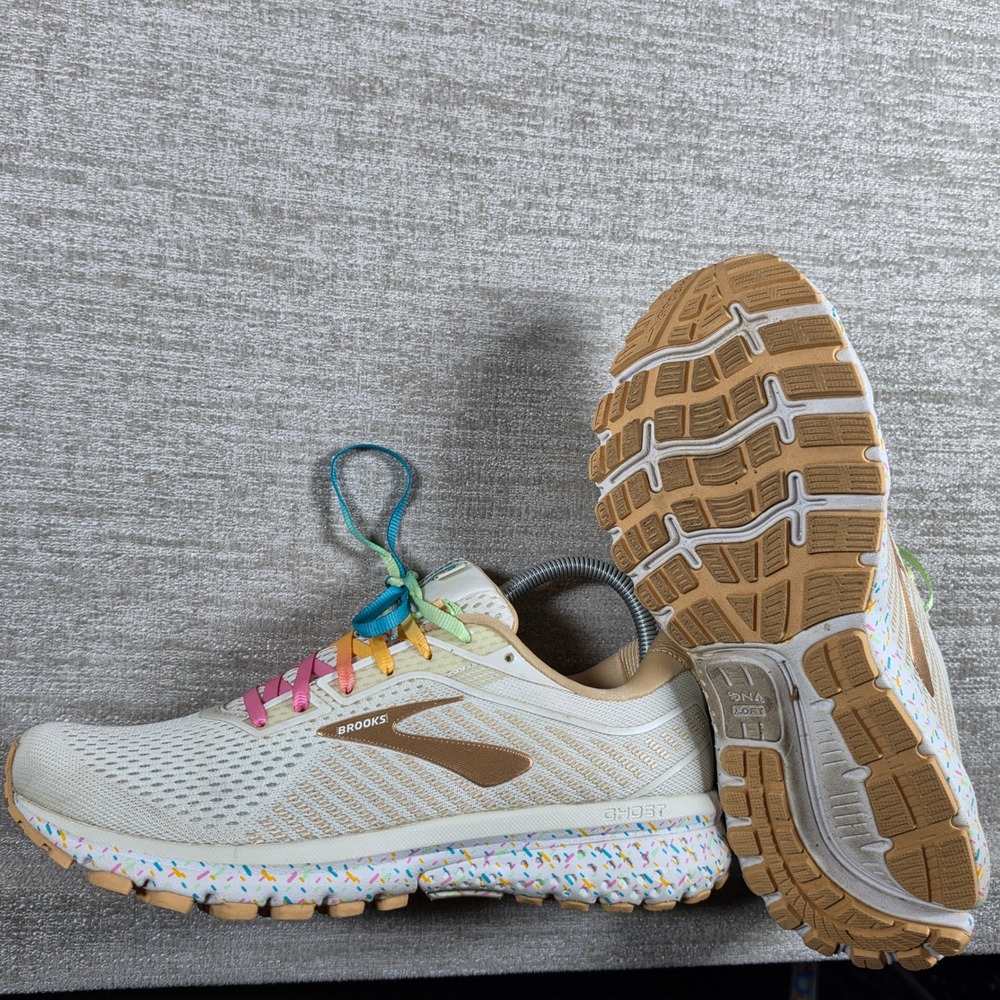 Brooks Ghost 12 Melty Ice Cream Women 9.5 Beige Sprinkles 1203051B177 Running